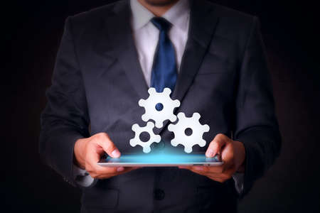 Gear with tablet computer business technologyの写真素材