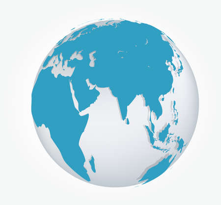 Blue Globes World Mapのイラスト素材