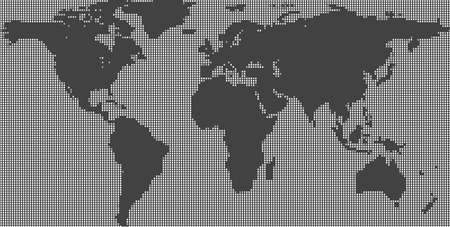 High Detail Dots Square World Map Illustrationのイラスト素材
