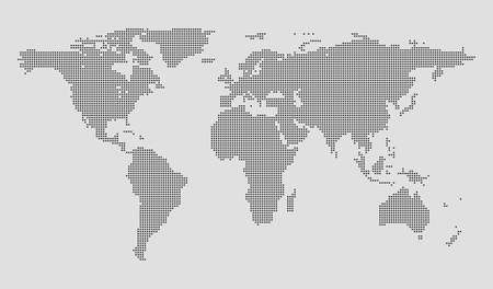 High Detail Dots Square World Map Illustrationのイラスト素材