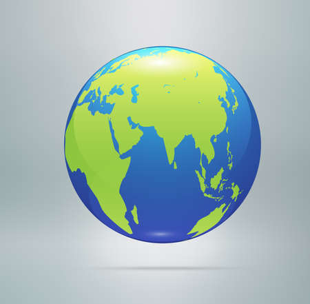 Blue And Green Globes World Mapのイラスト素材