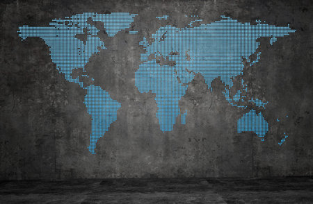 World maps and wall texture backgroundの写真素材