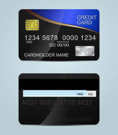 Metal texture realistic credit cards isolated vector illustrationのイラスト素材