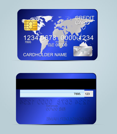 Realistic credit cards isolated vector illustrationのイラスト素材