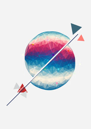 Vector abstract background with triangle and lineのイラスト素材