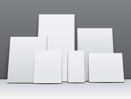 Blank empty frame or poster with inters room. Vector.のイラスト素材
