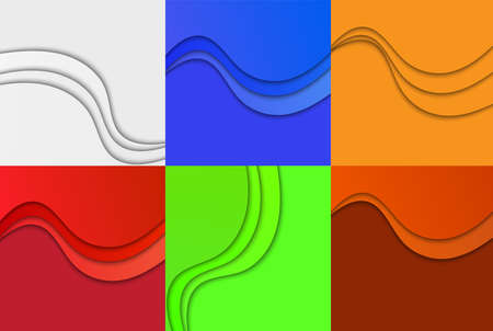 Collection of Curvy Abstract Background. illustration.のイラスト素材