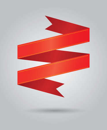 Red ribbon banner on backgroundのイラスト素材