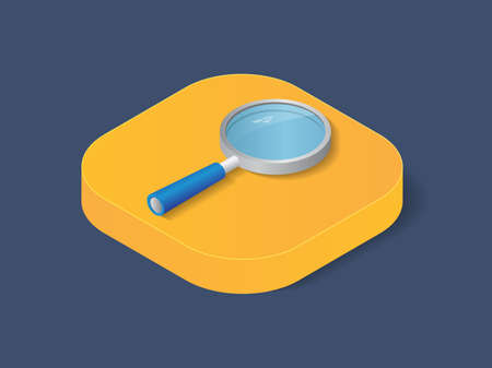 Flat 3d isometric magnifier trendy style business, illustrationのイラスト素材