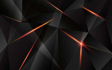 Abstract geometric triangle shape with light flare on background. illustration.のイラスト素材