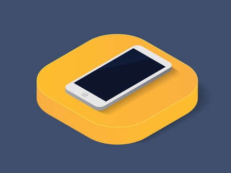 Flat 3d isometric phone trendy style business, illustrationのイラスト素材