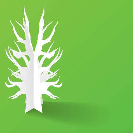 Abstract 3D Paper Trees On Backgroundのイラスト素材
