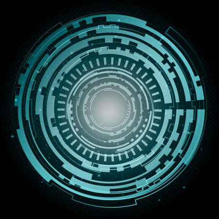 Abstract circle technology background with bright flare. Vector illustration.のイラスト素材