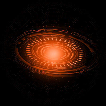 Abstract circle technology background with bright flare. Vector illustration.のイラスト素材