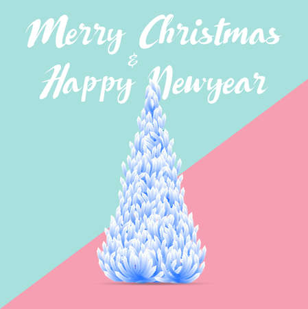 Christmas tree made from triangle and text on bright blackgroundのイラスト素材