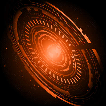 Abstract circle technology background with bright flareのイラスト素材