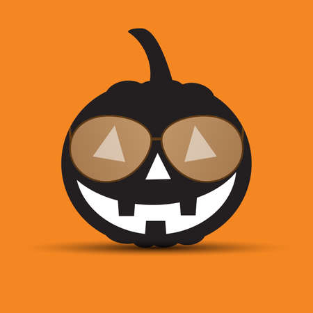 Happy halloween with pumpkin and sunglassのイラスト素材