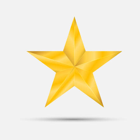 Gold star elegant on white backgroundのイラスト素材