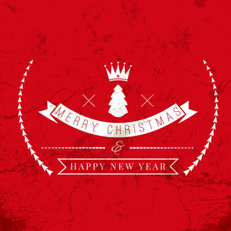 Christmas  label on grunge texture vector backgroundのイラスト素材