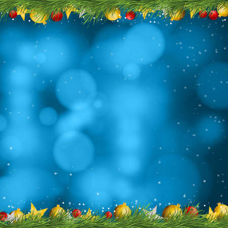 Merry christmas leaf star on blue bokeh backgroundのイラスト素材