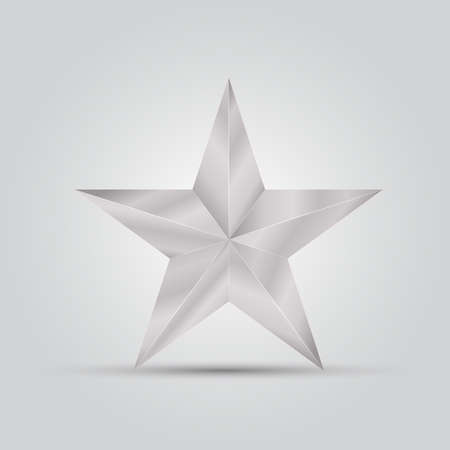 Silver star elegant on white backgroundのイラスト素材