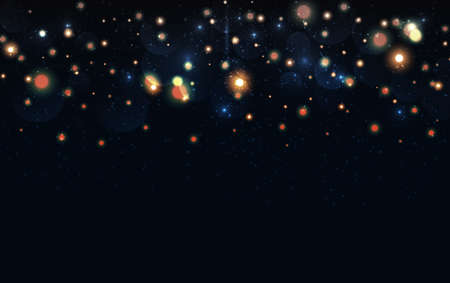 Abstract background with magic shiny light in dark nightのイラスト素材