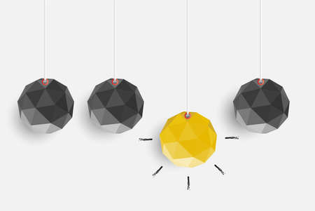 Creative Concept of idea and innovation with polygon paper for good idea. Vector Illustrationのイラスト素材