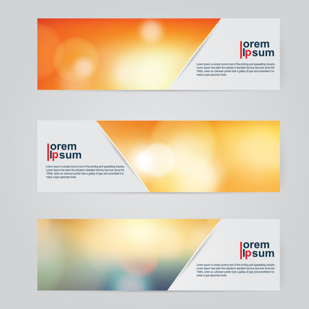 A set of modern vector abstract design banner web template. vector illustrationのイラスト素材