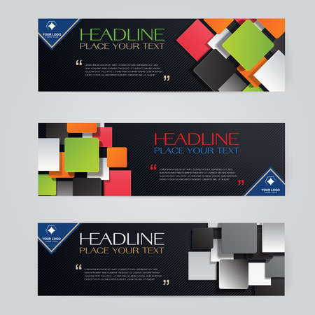 A set of modern vector abstract design banner web template, cover abstract background. vector illustrationのイラスト素材