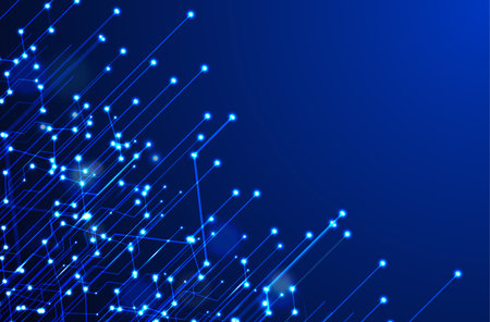 Vector Abstract futuristic circuit board. computer technology dark blue color background ,...