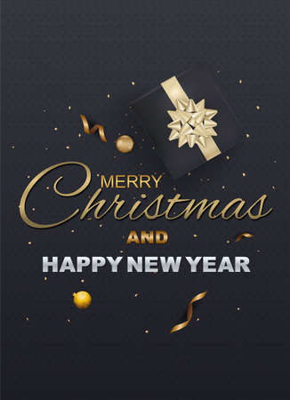 Merry Christmas and Happy New Year on Background Typography and Elements. greeting card or poster template flyer or invitation design. Vector Illustration.
のイラスト素材