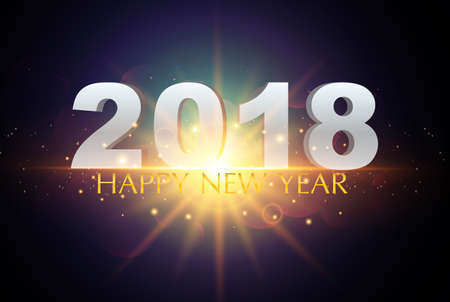 Happy New Year 2018  Greetings Card or Christmas theme On Light Background. vector illustration
のイラスト素材