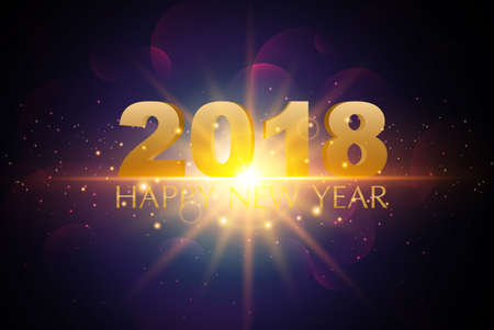 Happy New Year 2018  Greetings Card or Christmas theme On Light Background. vector illustration
のイラスト素材