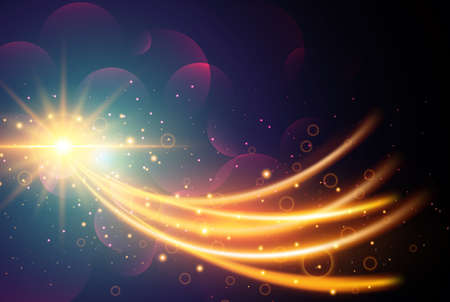 Futuristic Light Effect. abstract background with blurred magic neon light curved lines Star burst with sparkles. Vector illustration
のイラスト素材