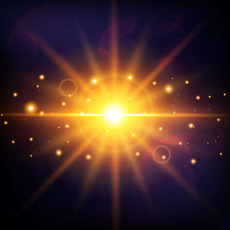 Sun Light Realistic Blur Design Star burst with sparkles. Abstract Shining Background. Vector illustration
のイラスト素材