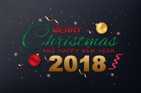 Merry Christmas and Happy New Year on Background Typography and Elements. greeting card or poster template flyer or invitation design. Vector Illustration.
のイラスト素材