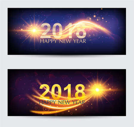 Set of Elegant banners merry christmas and happy new year. best wishes descriptions. Vector illustrationのイラスト素材