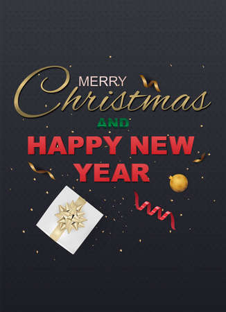 Holiday greeting card with typography and elements.のイラスト素材