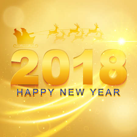 Holiday greeting card with typography in gold background.のイラスト素材