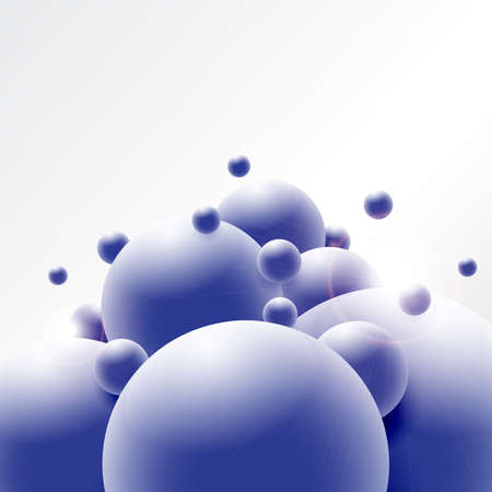 Abstract 3D Sphere design. 3d molecules concept, Atoms. on white background. Vector Illustratorのイラスト素材