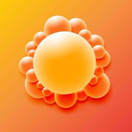 Abstract 3D Sphere design. 3d molecules concept, Atoms. on background. Vector Illustrator のイラスト素材