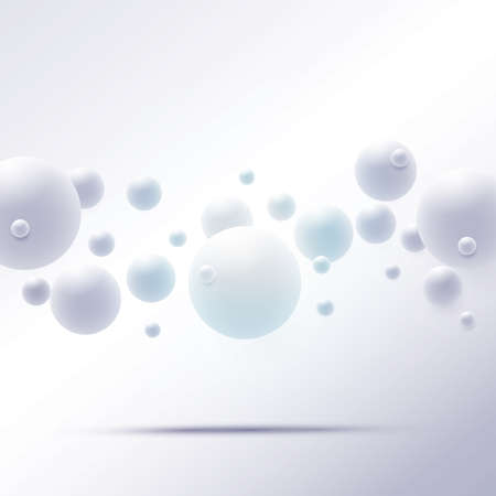 Abstract 3D Sphere design, 3d molecules concept, Atoms  on white background Vector Illustrationのイラスト素材