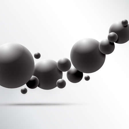 Abstract 3D Sphere design. 3d molecules concept, Atoms. on white background. Vector Illustrator 
のイラスト素材