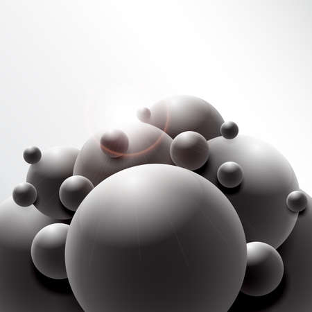 Abstract 3D Sphere design. 3d molecules concept, Atoms. on white background. Vector Illustrator のイラスト素材