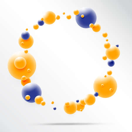 Abstract 3D Sphere design, 3d molecules concept, Atoms  on white background. Vector illustration.のイラスト素材