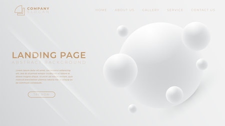 Minimal shapes and geometric background  Landing page template for business website design. Vector illustration. - Vectorのイラスト素材