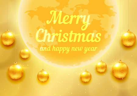 Merry christmas and happy new year. vector greeting card and poster designのイラスト素材