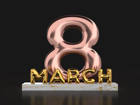 March 8. International Women Day. 3D rendering