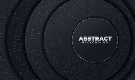 Abstract background with geometric shapes. Black abstract background with geometric paper shapes. Vector illustration
の写真素材