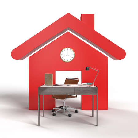 Work From Home 3D Conceptの写真素材